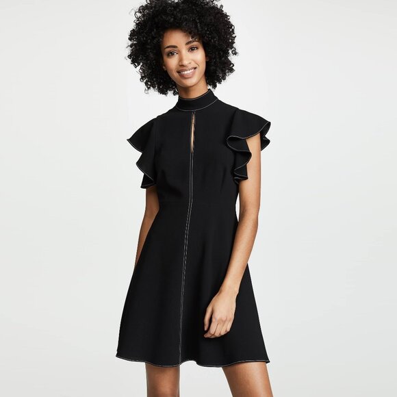 Cinq a Sept "Reiko" Black Crepe Dress with Topstitch detail, size 2 - Picture 2 of 13